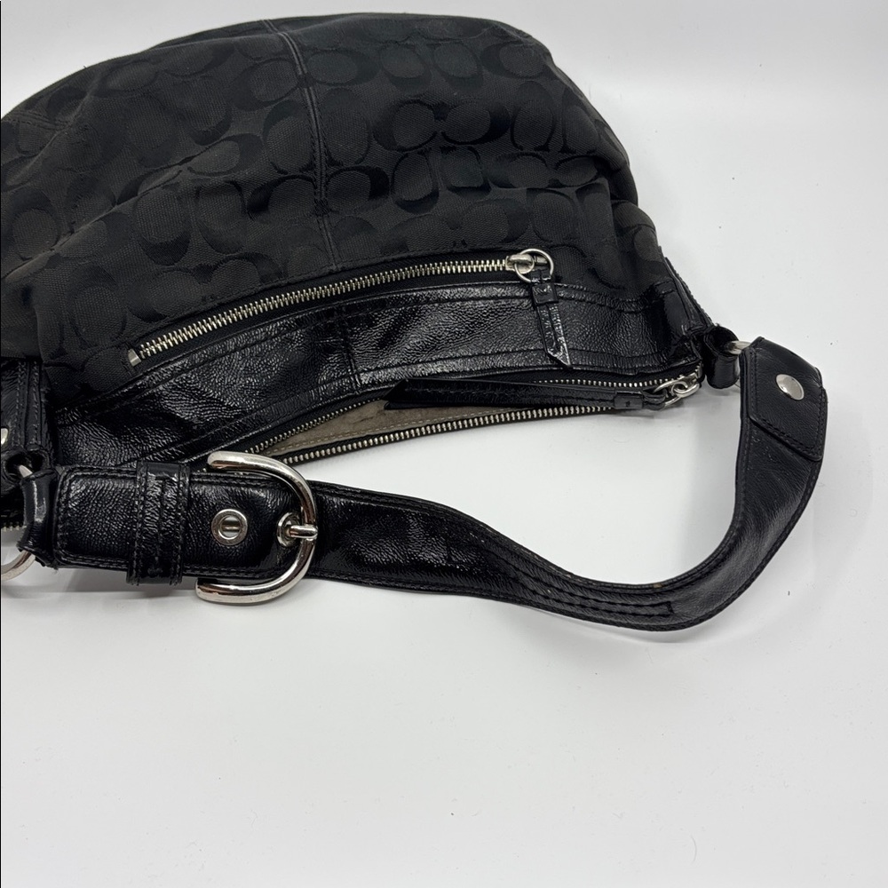 Coach Black Signature Canvas Shoulder Bag - Picture 6 of 7